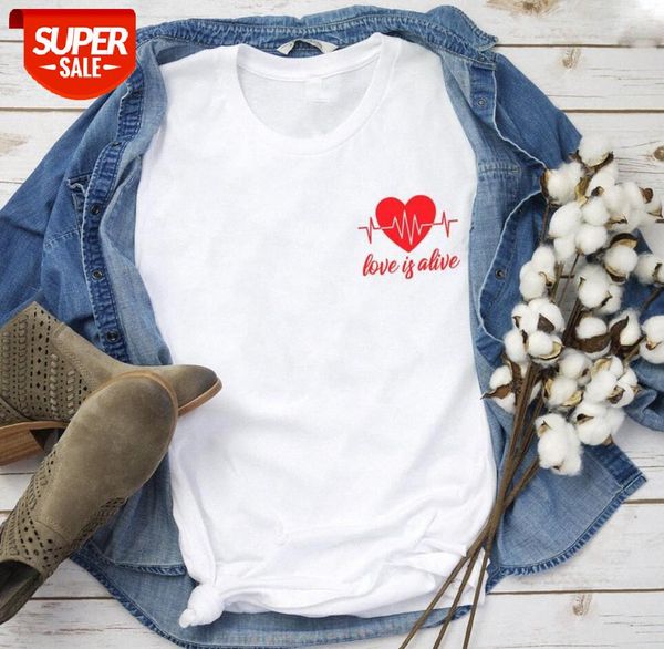 love is alive valentine's day t-shirt men and women couples short sleeves #o59f, White
love is alive valentine's day t-shirt men and women couples short sleeves #o59f, White