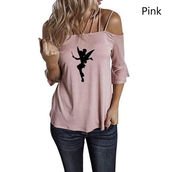 women's t-shirt fairy cartoon print flare sleeve shirt female summer half women girlfriend lover gift femme, White
women's t-shirt fairy cartoon print flare sleeve shirt female summer half women girlfriend lover gift femme, White