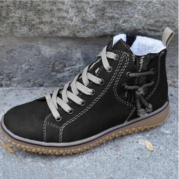 boots 2021 women ankle leather shoes woman fashion warm cotton flat zipper short winter classic footwear plus size 35-43, Black
boots 2021 women ankle leather shoes woman fashion warm cotton flat zipper short winter classic footwear plus size 35-43, Black