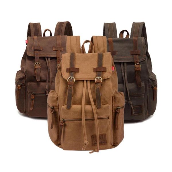 vintage men casual canvas leather backpack rucksack satchel hiking bag school sale-wt
vintage men casual canvas leather backpack rucksack satchel hiking bag school sale-wt