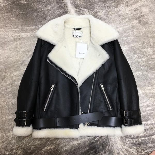 men's leather & faux winter jacket woolen fur is thick and softer, motorcycle style warm coat, Black
men's leather & faux winter jacket woolen fur is thick and softer, motorcycle style warm coat, Black