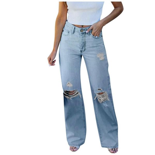 women's jeans women high waist trousers distressed wide leg hole flare fashion aesthetic pants ripped baggy denim, Blue
women's jeans women high waist trousers distressed wide leg hole flare fashion aesthetic pants ripped baggy denim, Blue