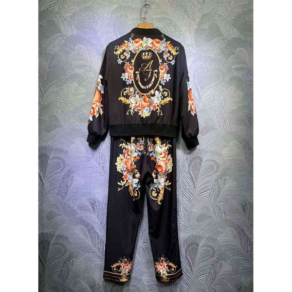 pants seqinyy black casual set 2021 spring female fashion design runway jacket + vintage printing flower pants, White
pants seqinyy black casual set 2021 spring female fashion design runway jacket + vintage printing flower pants, White
