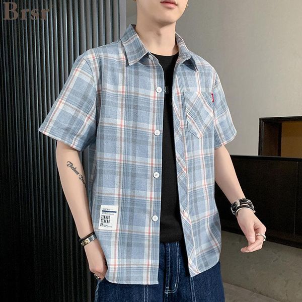 men's casual shirts summer men clothing short-sleeved thin loose striped plaid half-sleeved clothes trendy camisa masculina slim fit, White;black
men's casual shirts summer men clothing short-sleeved thin loose striped plaid half-sleeved clothes trendy camisa masculina slim fit, White;black