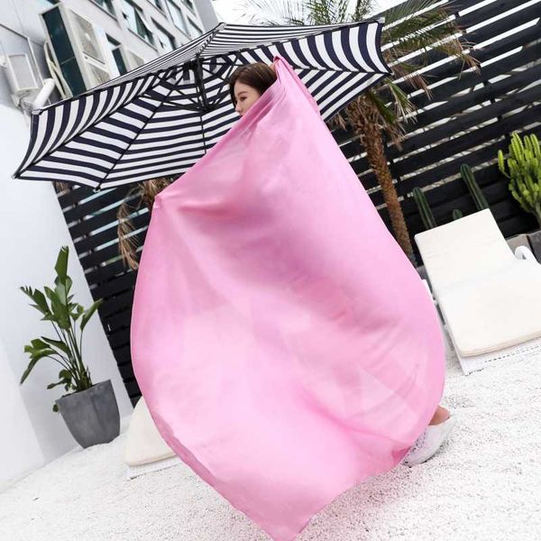 20 solid color imitation satin silk women's oversized sunscreen scarf tourism rort beach shawl, Blue;gray
20 solid color imitation satin silk women's oversized sunscreen scarf tourism rort beach shawl, Blue;gray