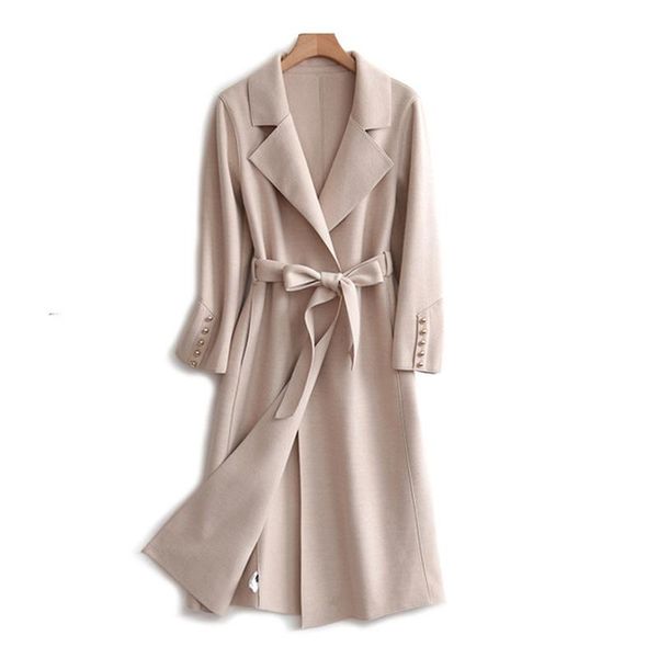 women's trench coats fall and winter 2021solid woolen coat women's fashion jacket loose with belt temperament thin casual female lo, Tan;black
women's trench coats fall and winter 2021solid woolen coat women's fashion jacket loose with belt temperament thin casual female lo, Tan;black