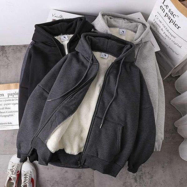 women's jackets coat schoolgirl autumn and winter imitation lamb hair loose plush plus thick hooded sweater a hundred cardigan tide, Black;brown
women's jackets coat schoolgirl autumn and winter imitation lamb hair loose plush plus thick hooded sweater a hundred cardigan tide, Black;brown