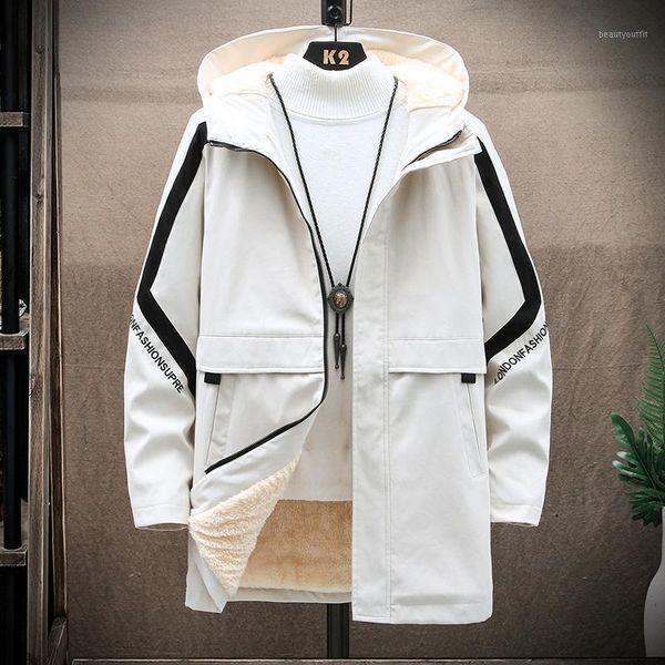 men's trench coats male jacket color matching casual winter hooded tie thick parka 2021 plus size cotton men, Tan;black
men's trench coats male jacket color matching casual winter hooded tie thick parka 2021 plus size cotton men, Tan;black