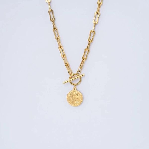 pendant necklaces vintage metal coin necklace women gold/silver color stainless steel elizabeth medallion toggle choker collier femme
pendant necklaces vintage metal coin necklace women gold/silver color stainless steel elizabeth medallion toggle choker collier femme