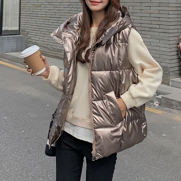 women's vests 2021 autumn winter fashion sleeveless down jackets for women zipper thick warm coat with pockets manteau femme, Black;white
women's vests 2021 autumn winter fashion sleeveless down jackets for women zipper thick warm coat with pockets manteau femme, Black;white
