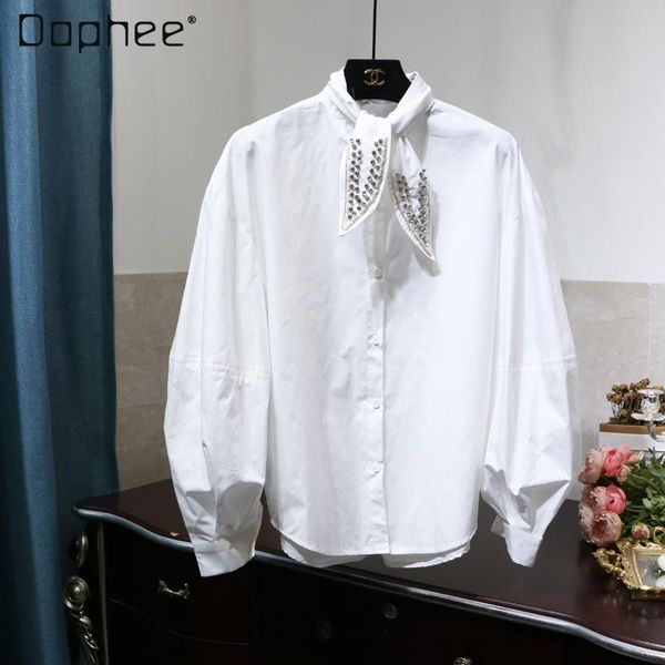 spring diamond ears bow tie white shirt women's korean-style puff sleeve loose knotted collar blouse blouses & shirts
spring diamond ears bow tie white shirt women's korean-style puff sleeve loose knotted collar blouse blouses & shirts