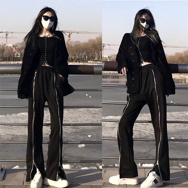 social women's pants summer special-interest design zipper slit casual korean loose figure flattering & capris, Black;white
social women's pants summer special-interest design zipper slit casual korean loose figure flattering & capris, Black;white