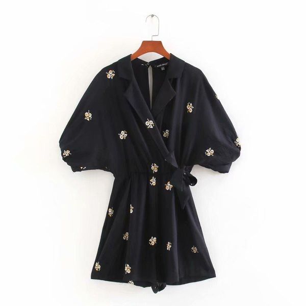 women fashion batwing sleeve flower embroidery siamese lady back zipper kimono jumpsuits chic bow tie overalls rompers women's &, Black;white
women fashion batwing sleeve flower embroidery siamese lady back zipper kimono jumpsuits chic bow tie overalls rompers women's &, Black;white