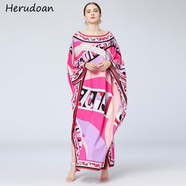 herudoan fashion runway designer autumn vintage maxi dress women o-neck batwing sleeve print loose ladies retro long casual dresses, Black;gray
herudoan fashion runway designer autumn vintage maxi dress women o-neck batwing sleeve print loose ladies retro long casual dresses, Black;gray