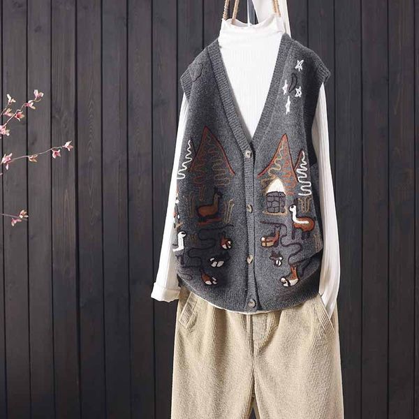 women's sweaters women sweater cardigans autumn product jacquard loose sleeveless buttoned literary all-match knit cardigan vest w, White;black
women's sweaters women sweater cardigans autumn product jacquard loose sleeveless buttoned literary all-match knit cardigan vest w, White;black