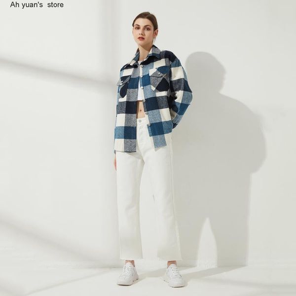 women's jackets ah yuan plaid shirt jacket coat ladies pockets thick turn down collar plus size female outerwear, Black;brown
women's jackets ah yuan plaid shirt jacket coat ladies pockets thick turn down collar plus size female outerwear, Black;brown