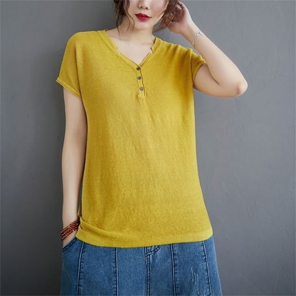 women summer casual t-shirts new arrival simple style vintage v-neck all-match solid color female cotton tees s3514 210412, White
women summer casual t-shirts new arrival simple style vintage v-neck all-match solid color female cotton tees s3514 210412, White