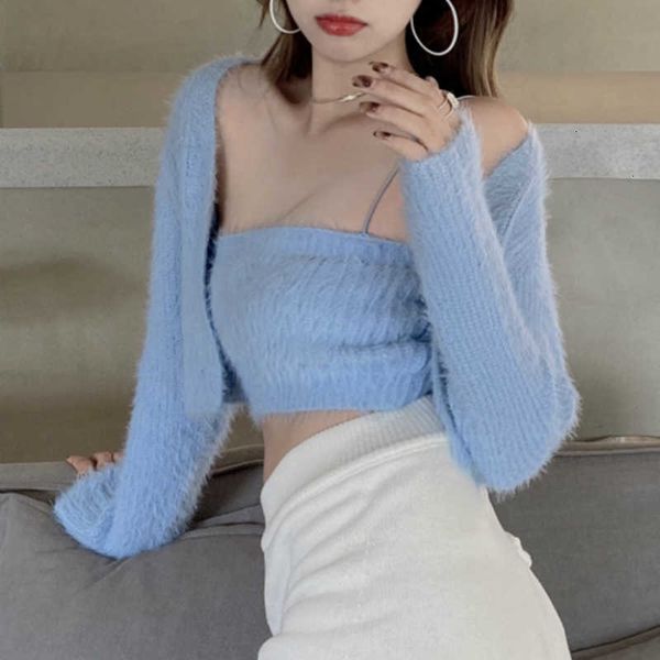 women's sweaters spring 2 piece set ribbed knitted women cardigan + camisole outfits slim short long sleeve casual camis and cardigans, White;black
women's sweaters spring 2 piece set ribbed knitted women cardigan + camisole outfits slim short long sleeve casual camis and cardigans, White;black