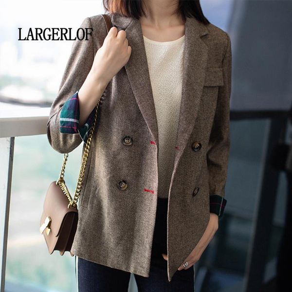 women's suits & blazers largerlof ladies blazer slim fit simple women wool autumn elegant woman coats br47008, White;black
women's suits & blazers largerlof ladies blazer slim fit simple women wool autumn elegant woman coats br47008, White;black