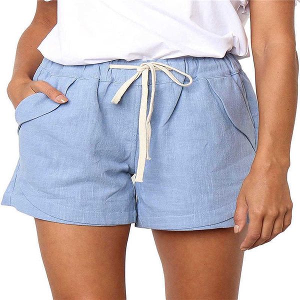 solid color casual shorts for women summer elastic waist drawstring with pockets female loose straight plus size sweatshorts 210608, White;black
solid color casual shorts for women summer elastic waist drawstring with pockets female loose straight plus size sweatshorts 210608, White;black