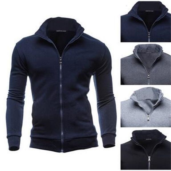 spring selling men pure color stand collar thin sweater jacket casual loose fashion zipper hooded retro coat, Black;brown
spring selling men pure color stand collar thin sweater jacket casual loose fashion zipper hooded retro coat, Black;brown