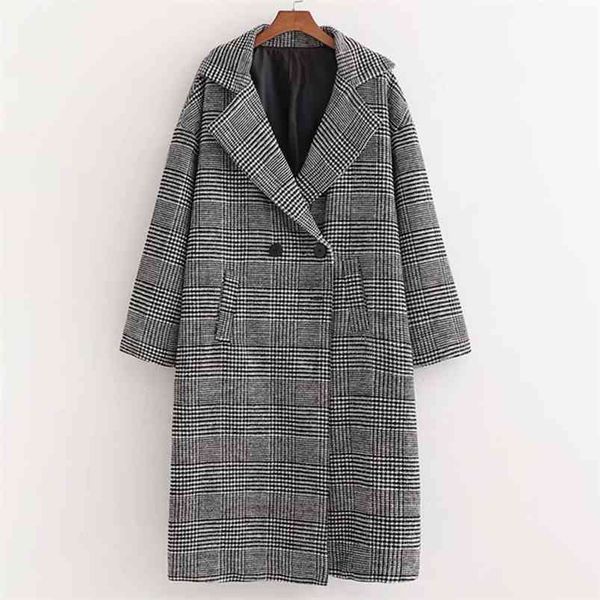 autumn winter women wool blends outerwear plaid double breasted loose plus size female casual street warm coats clothing 210513, Black
autumn winter women wool blends outerwear plaid double breasted loose plus size female casual street warm coats clothing 210513, Black