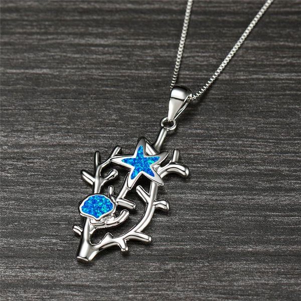 pendant necklaces dainty female blue opal necklace cute coral starfish shell wedding charm silver color chain for women
pendant necklaces dainty female blue opal necklace cute coral starfish shell wedding charm silver color chain for women