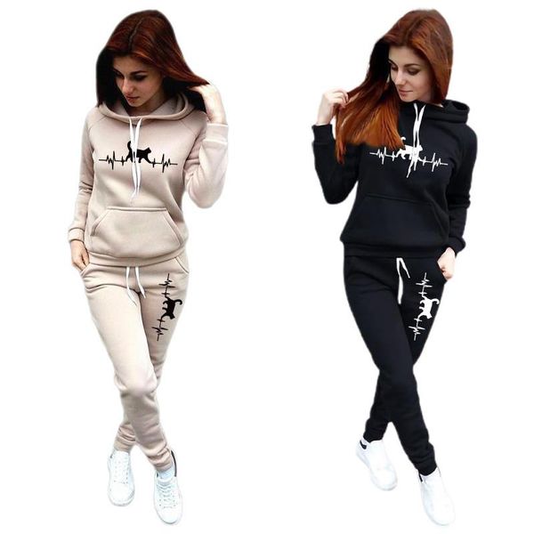 women's two piece pants arrivels fashion tracksuit cartoon cat printed sweatshirts casual loose hoodies hooded pullovers sweater, White
women's two piece pants arrivels fashion tracksuit cartoon cat printed sweatshirts casual loose hoodies hooded pullovers sweater, White