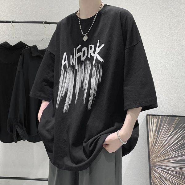 men's t-shirts 2021 summer oversized t-shirt european and american fashion simple versatile sleeve shirt trendy loose clothes m-5xl, White;black 
men's t-shirts 2021 summer oversized t-shirt european and american fashion simple versatile sleeve shirt trendy loose clothes m-5xl, White;black