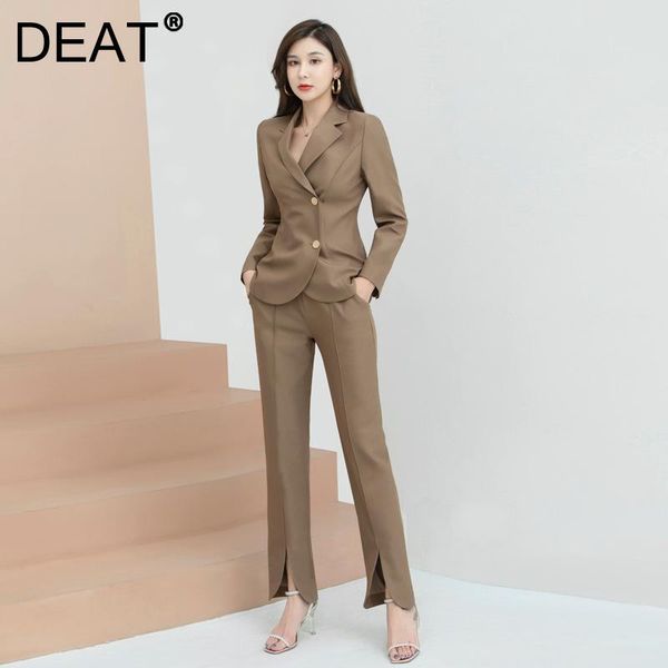 women's two piece pants deat woman suit solid single breasted notched long sleeve blazer + high waist office lady style 2021 autumn 15x, White
women's two piece pants deat woman suit solid single breasted notched long sleeve blazer + high waist office lady style 2021 autumn 15x, White