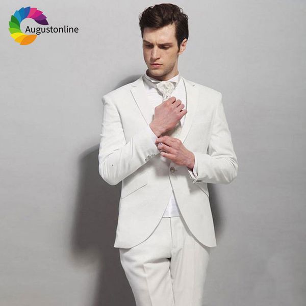men's suits & blazers custom made italian ivory/white men wedding slim fit man 3piece jacket pants vest retro groom tuxedos t, White;black
men's suits & blazers custom made italian ivory/white men wedding slim fit man 3piece jacket pants vest retro groom tuxedos t, White;black