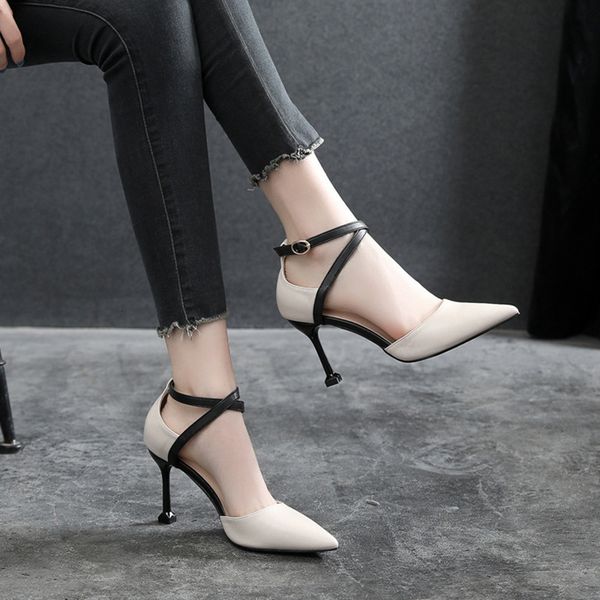 luxury dress shoes high s summer skirt 2021 pointed thin baotou sandal's middle heel large 41-43, Black 
luxury dress shoes high s summer skirt 2021 pointed thin baotou sandal's middle heel large 41-43, Black