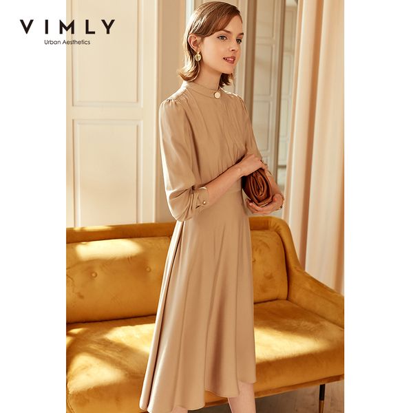 Vimly Autumn Womens Dress Fashion Stand Collar High Waist Long Sleeve Vestidos Female Khaki Dresses F5839
Vimly Autumn Womens Dress Fashion Stand Collar High Waist Long Sleeve Vestidos Female Khaki Dresses F5839