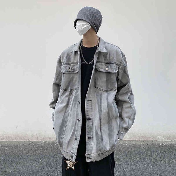 trendy men's denim street fashion fried couple's autumn lapel loose leisure tool et, handsome, Black;brown
trendy men's denim street fashion fried couple's autumn lapel loose leisure tool et, handsome, Black;brown