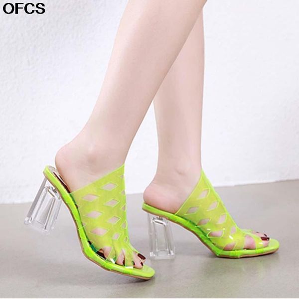 slippers thick heels crystal pvc transparent green women sandals summer open toe high heel shoes, Black
slippers thick heels crystal pvc transparent green women sandals summer open toe high heel shoes, Black