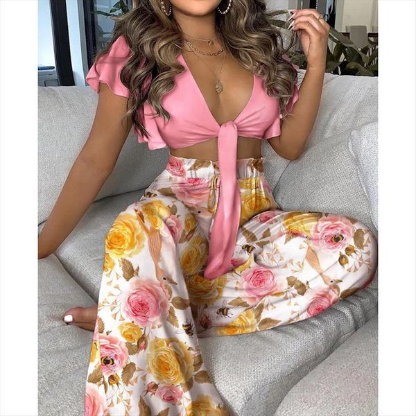 fashion summer two piece sets womens pants outfits v neck cropped high waist long casual suits, White
fashion summer two piece sets womens pants outfits v neck cropped high waist long casual suits, White