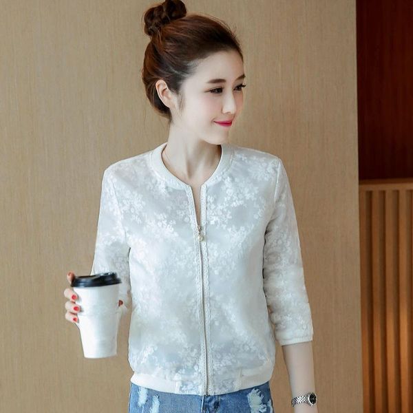 women's jackets spring summer women basic fashion flower embroidery organza jacket female baseball uniform short white coat c5231, Black;brown
women's jackets spring summer women basic fashion flower embroidery organza jacket female baseball uniform short white coat c5231, Black;brown