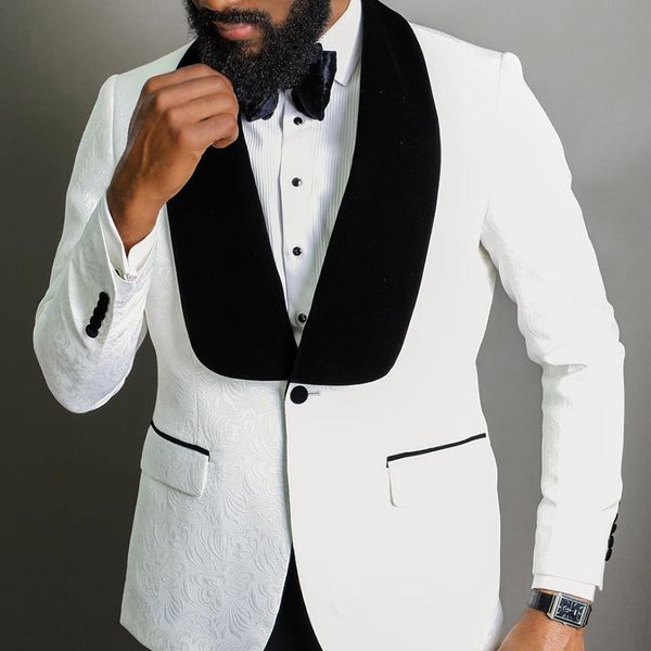 white jacquard floral wedding tuxedos for groom black velvet lapel 2 piece slim fit mens suits custom fashion clothes jacket, Black;gray
white jacquard floral wedding tuxedos for groom black velvet lapel 2 piece slim fit mens suits custom fashion clothes jacket, Black;gray