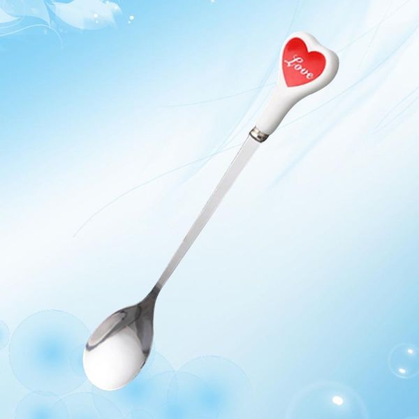 spoons stainless steel spoon with ceramic love heart handle tableware coffee dessert mixing (red)
spoons stainless steel spoon with ceramic love heart handle tableware coffee dessert mixing (red)