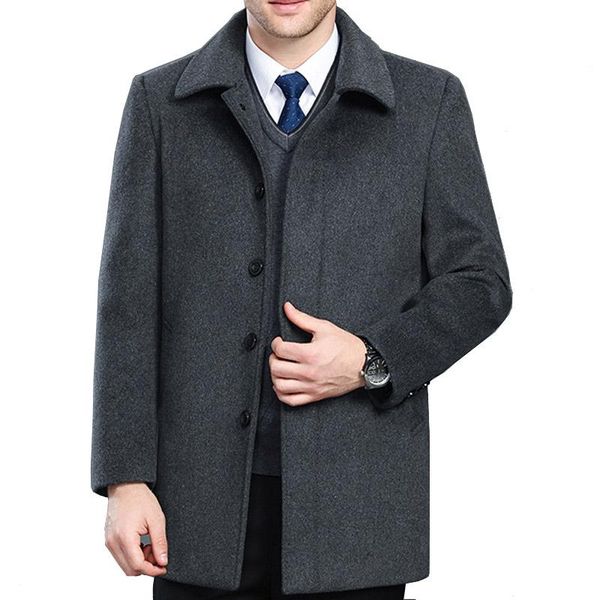 men's wool & blends cashmere coat men style winter overcoat male turn down collar single breasted woolen outerwear 2 styles, Black
men's wool & blends cashmere coat men style winter overcoat male turn down collar single breasted woolen outerwear 2 styles, Black