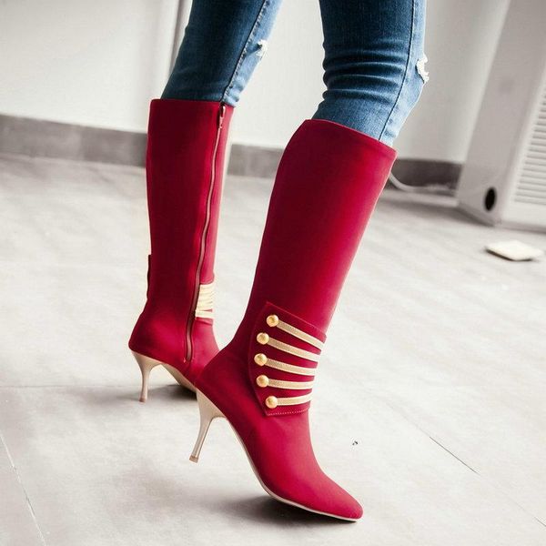 boots winter women knee high suede round toe wineglass heel ladies black blue red shoes large size 34-43
boots winter women knee high suede round toe wineglass heel ladies black blue red shoes large size 34-43