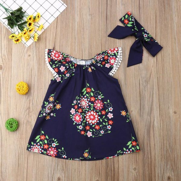 girl's dresses lovely toddler kids baby girls floral pageant party princess tutu dress sundress, Red;yellow