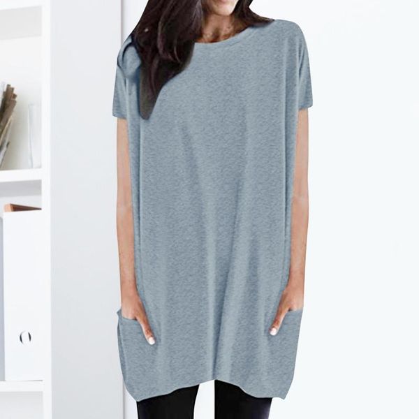 women's blouses & shirts loose women shirt pocket solid color short sleeve blouse o neck casual fashion woman 2021 blusas y camisas, White
women's blouses & shirts loose women shirt pocket solid color short sleeve blouse o neck casual fashion woman 2021 blusas y camisas, White