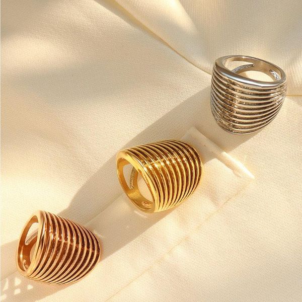 cluster rings amaiyllis 18k gold simple ring exaggerated personality heavy hand striped hollow index finger for women summer jewelry, Golden;silver
cluster rings amaiyllis 18k gold simple ring exaggerated personality heavy hand striped hollow index finger for women summer jewelry, Golden;silver