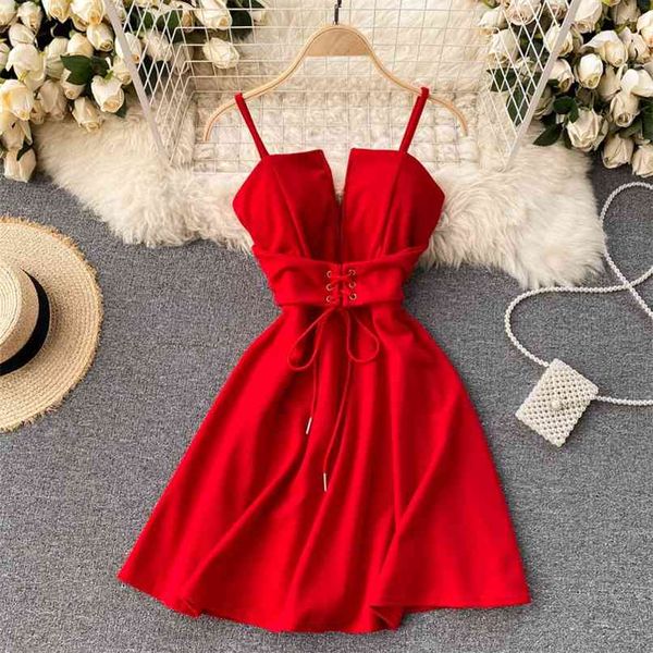 women fashion ins chic sleeveless bandage waist slim a-line mini dress solid color vestido de mujer r656 210527, Black;gray
women fashion ins chic sleeveless bandage waist slim a-line mini dress solid color vestido de mujer r656 210527, Black;gray
