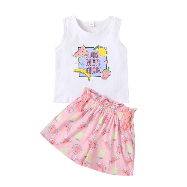 kids girls fashion 2-piece outfit set sleeveless fruit print +shorts for children 1-5t clothing sets, White
kids girls fashion 2-piece outfit set sleeveless fruit print +shorts for children 1-5t clothing sets, White