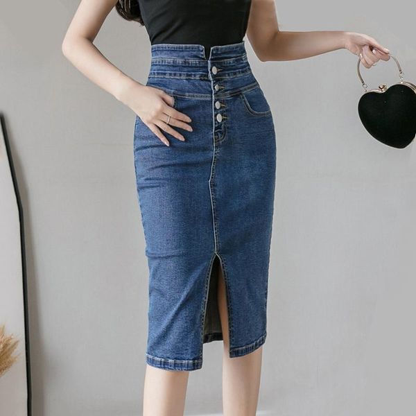 skirts vintage split pencil denim women 2021 summer high waist buttons midi jeans korean plus size jupe femme, Black
skirts vintage split pencil denim women 2021 summer high waist buttons midi jeans korean plus size jupe femme, Black