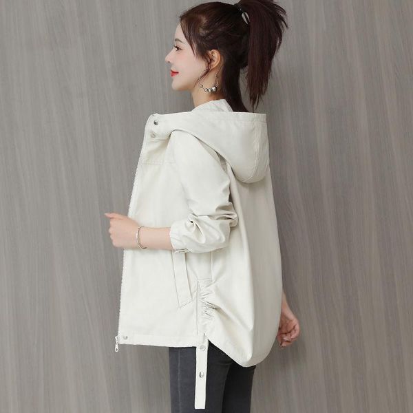 women's trench coats spring and autumn ladies korean fashion kawaii hooded coat long sleeve windbreaker cardigan plus size jacket, Tan;black
women's trench coats spring and autumn ladies korean fashion kawaii hooded coat long sleeve windbreaker cardigan plus size jacket, Tan;black