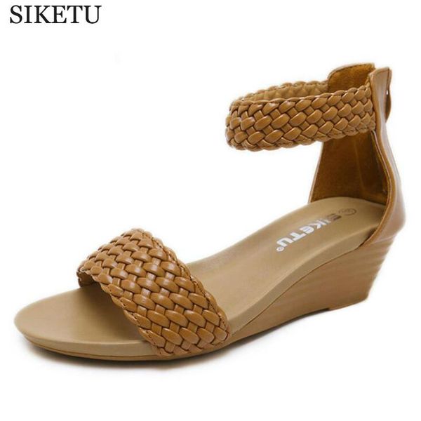 woman wedge weaving sandals gladiator women mid heel ladies summer peep toe platform shoes c394, Black
woman wedge weaving sandals gladiator women mid heel ladies summer peep toe platform shoes c394, Black