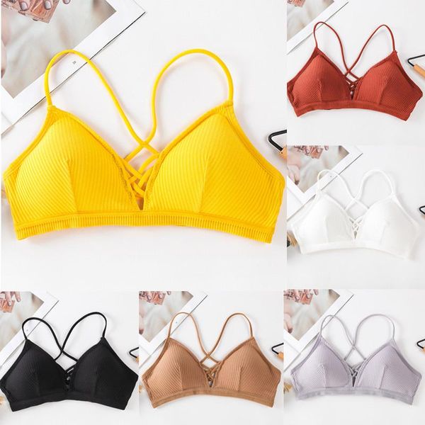fashion women camisole solid color vest chest pad underwear tank bras bra crop bustier female tanks women's & camis, White
fashion women camisole solid color vest chest pad underwear tank bras bra crop bustier female tanks women's & camis, White